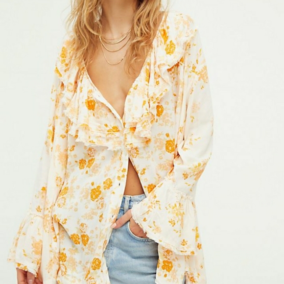 Free People Tops - FREE PEOPLE Lorretta Floral Print Tunic
